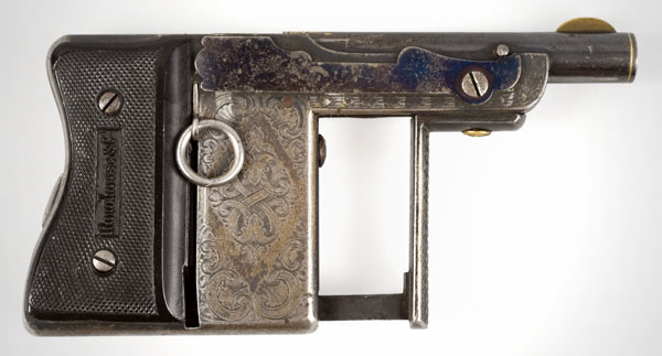 Pistol, Squeezer by Rouchouse, Large Size Frame, Engraved, Image 1